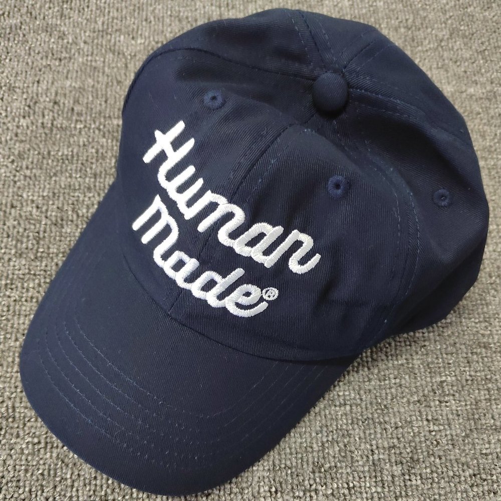 Human Made Hat With White Logo Navy Blue